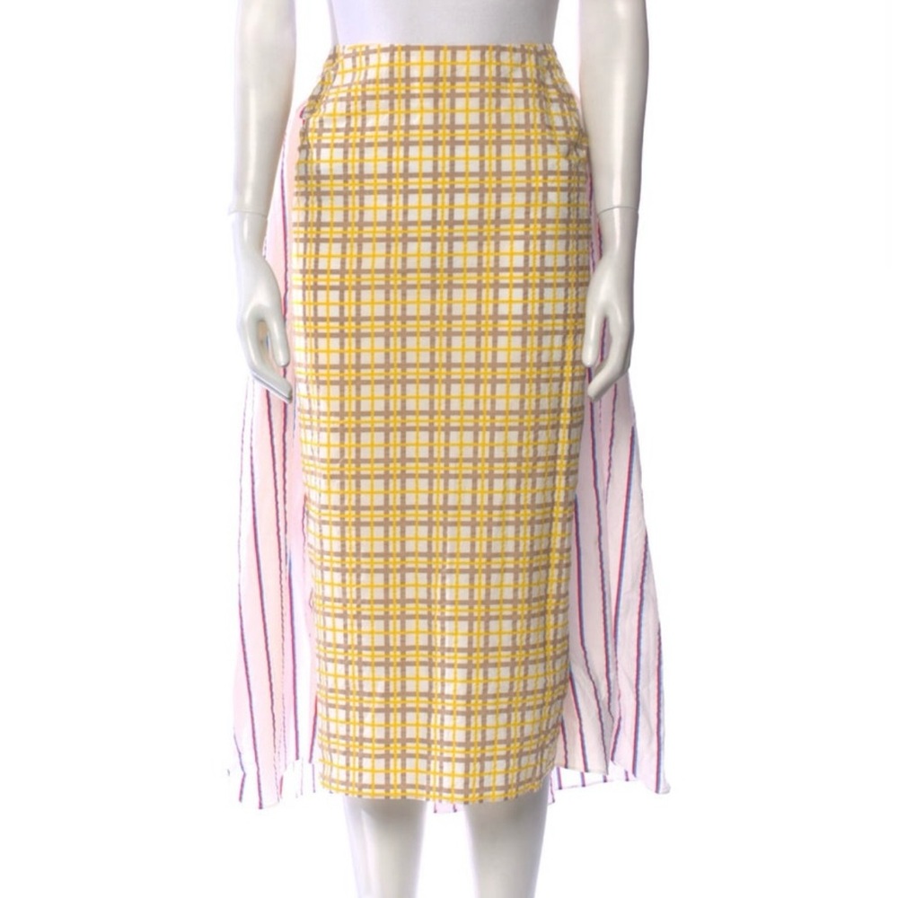 Rosie Assoulin Striped Midi Wrap Skirt
